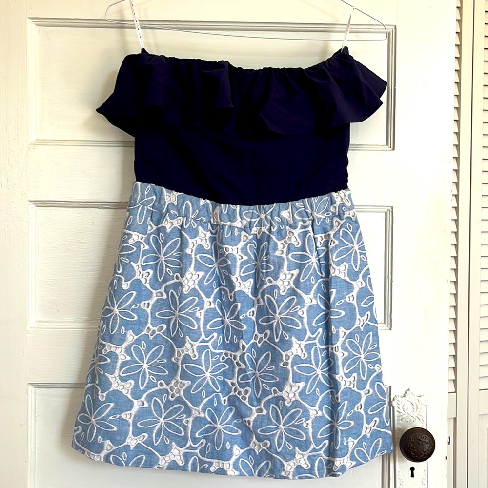 Strapless ruffle dress
